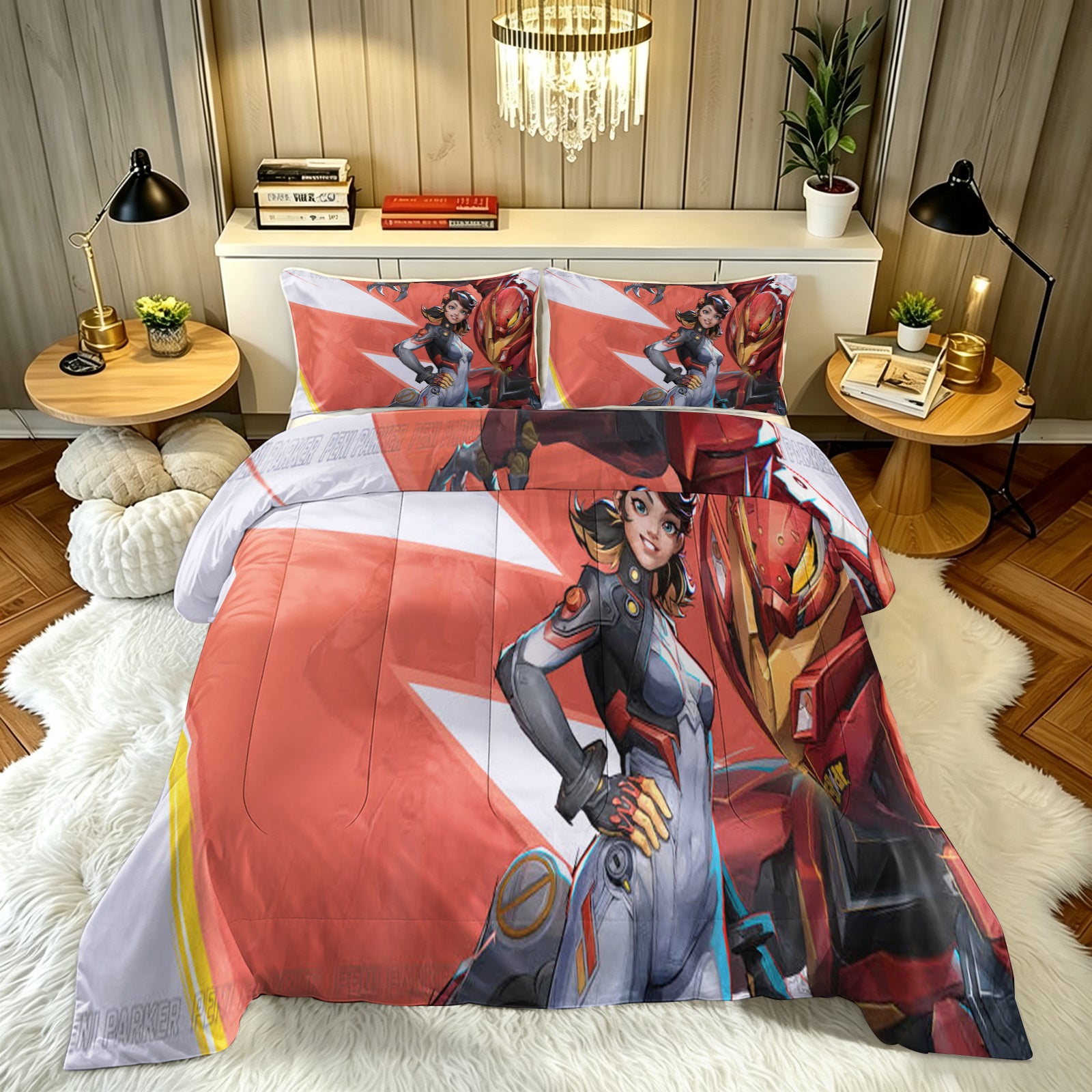 ‌Marvel Rivals Peni Parker Comforter Pillowcase Sets Blanket All Season Reversible Quilted Duvet