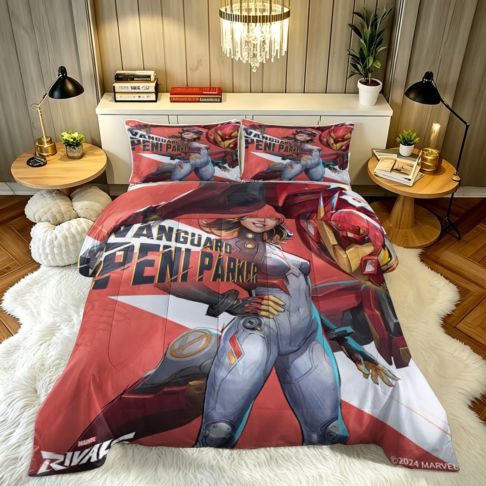 ‌Marvel Rivals Peni Parker Comforter Pillowcase Sets Blanket All Season Reversible Quilted Duvet