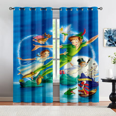 Peter Pan Blackout Curtains Drapes for Window Treatment Set