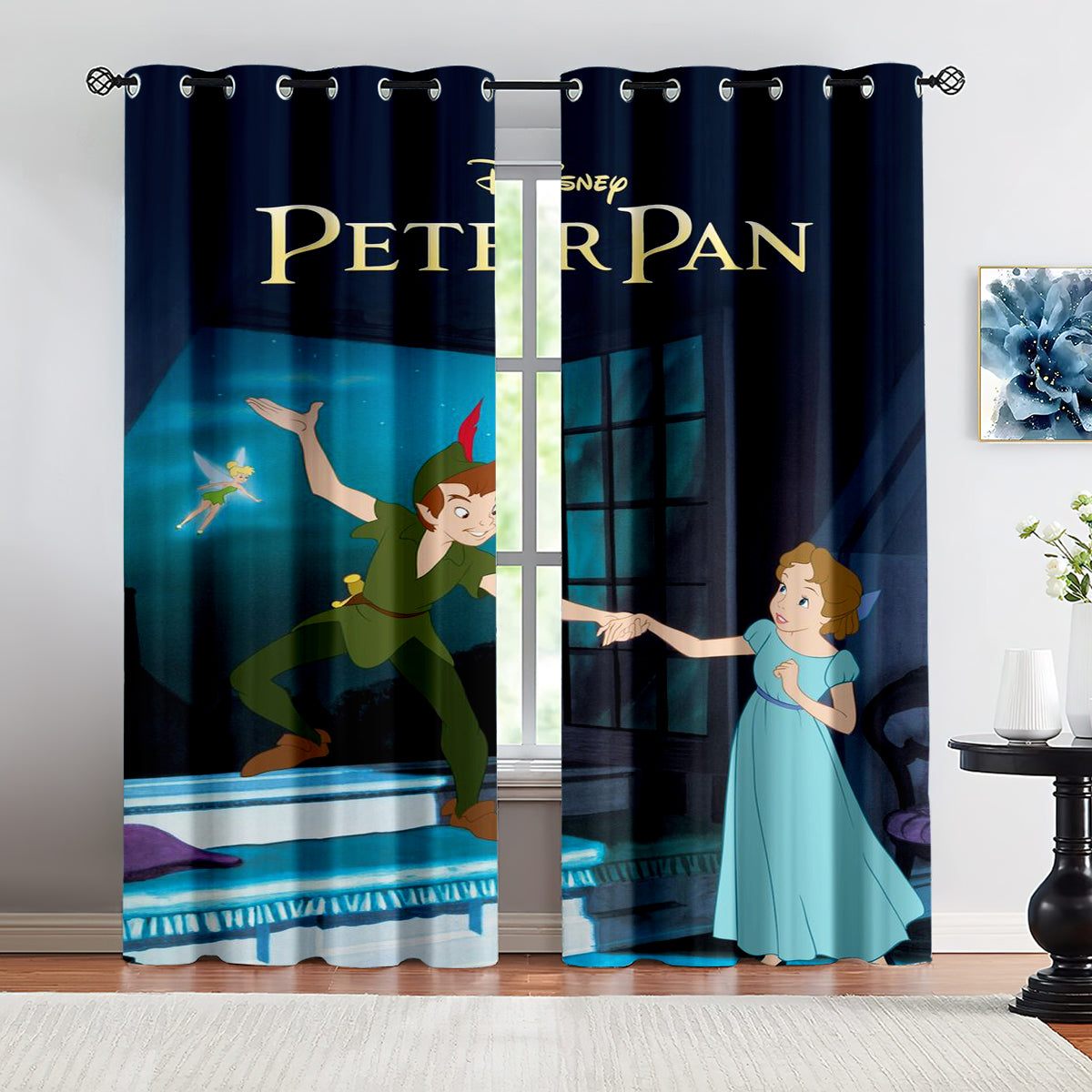 Peter Pan Blackout Curtains Drapes for Window Treatment Set