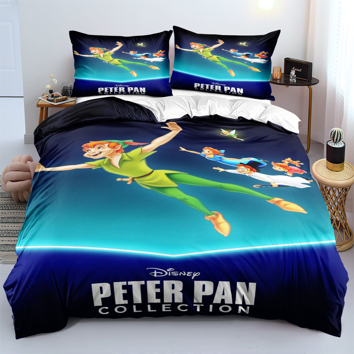 Peter Pan Duvet Cover Quilt Case Pillowcase 3pcs Bedding Set