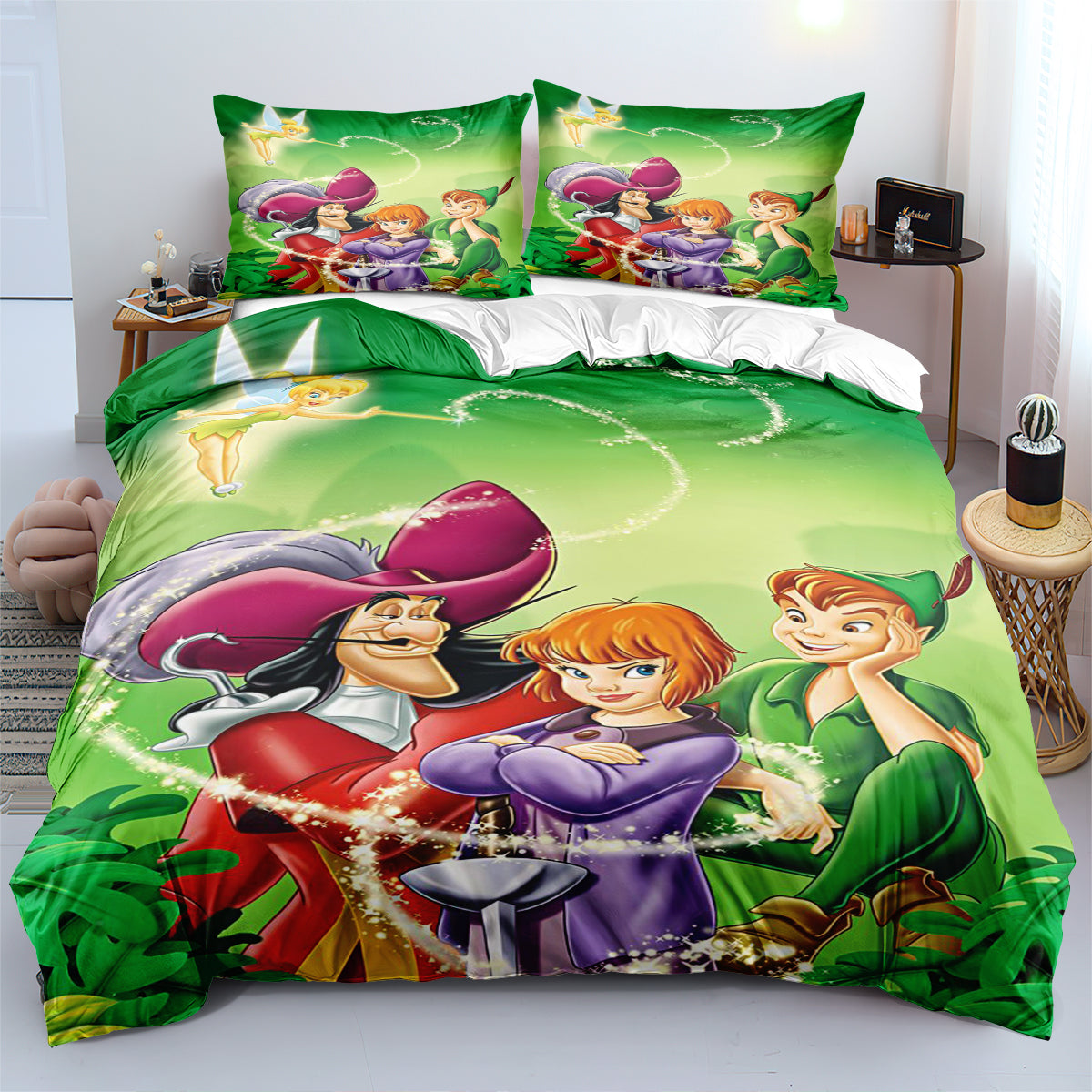 Peter Pan Duvet Cover Quilt Case Pillowcase 3pcs Bedding Set