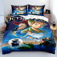 Peter Pan Duvet Cover Quilt Case Pillowcase 3pcs Bedding Set