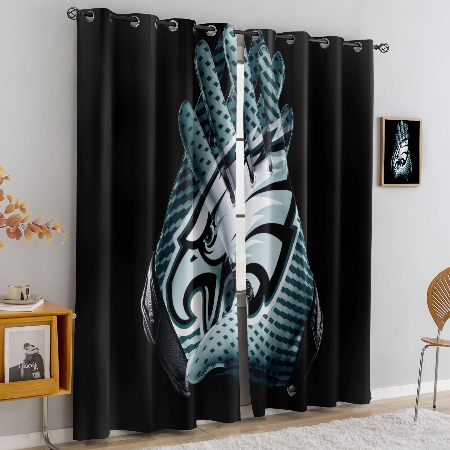 Philadelphia Eagles Blackout Curtains Drapes For Window Treatment Set