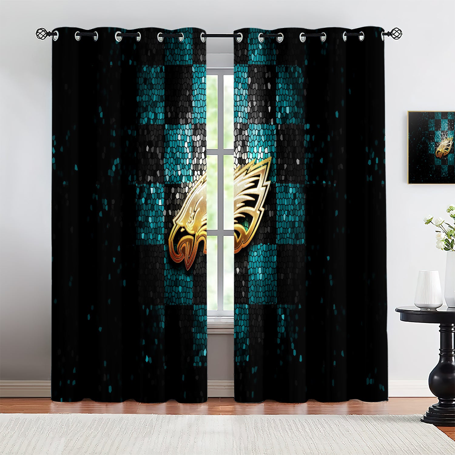 Philadelphia Eagles Blackout Curtains Drapes For Window Treatment Set