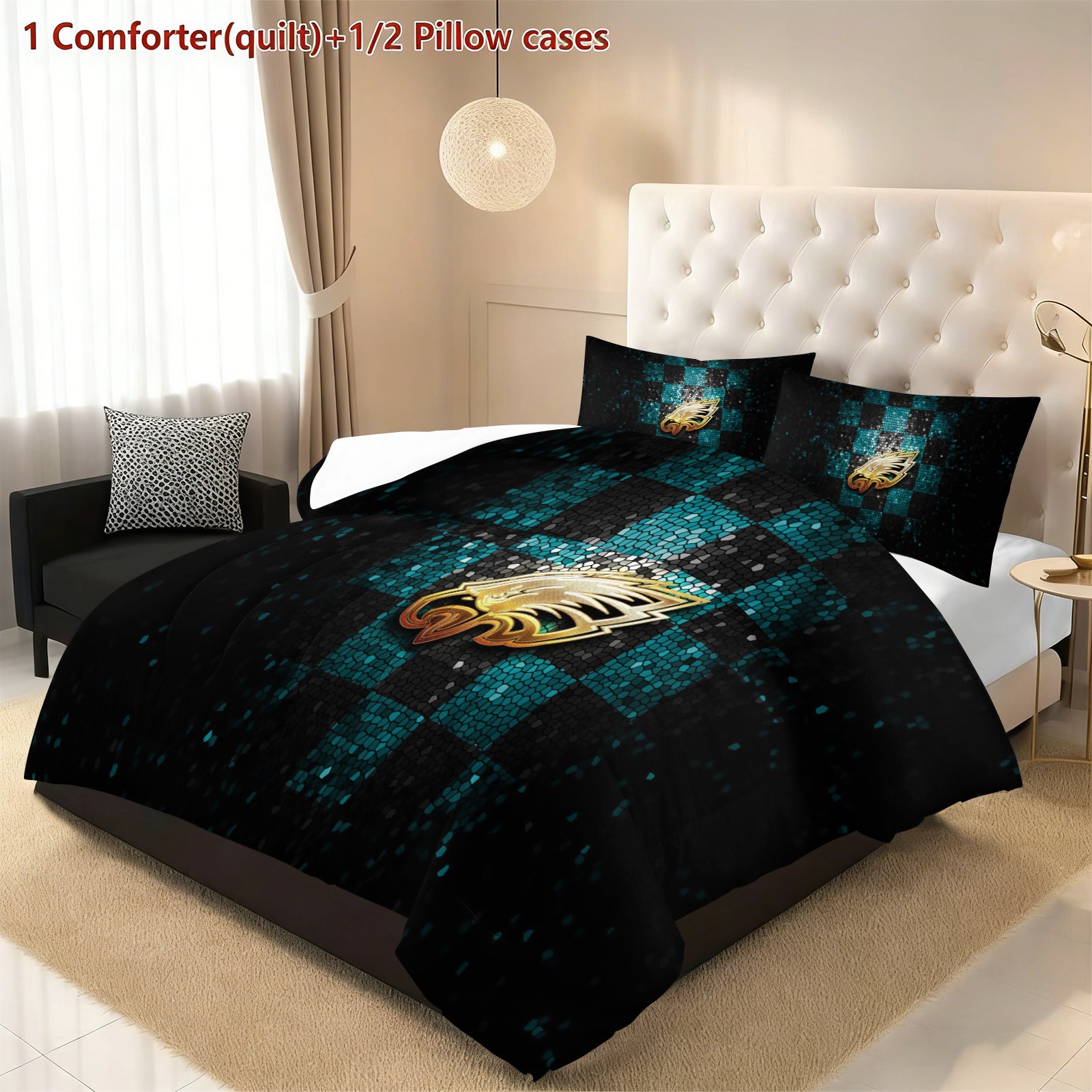 Philadelphia Eagles Comforter Pillowcase Sets Blanket All Season Reversible Quilted Duvet