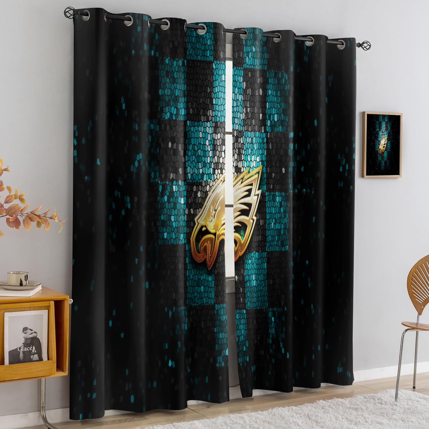 Philadelphia Eagles Blackout Curtains Drapes For Window Treatment Set