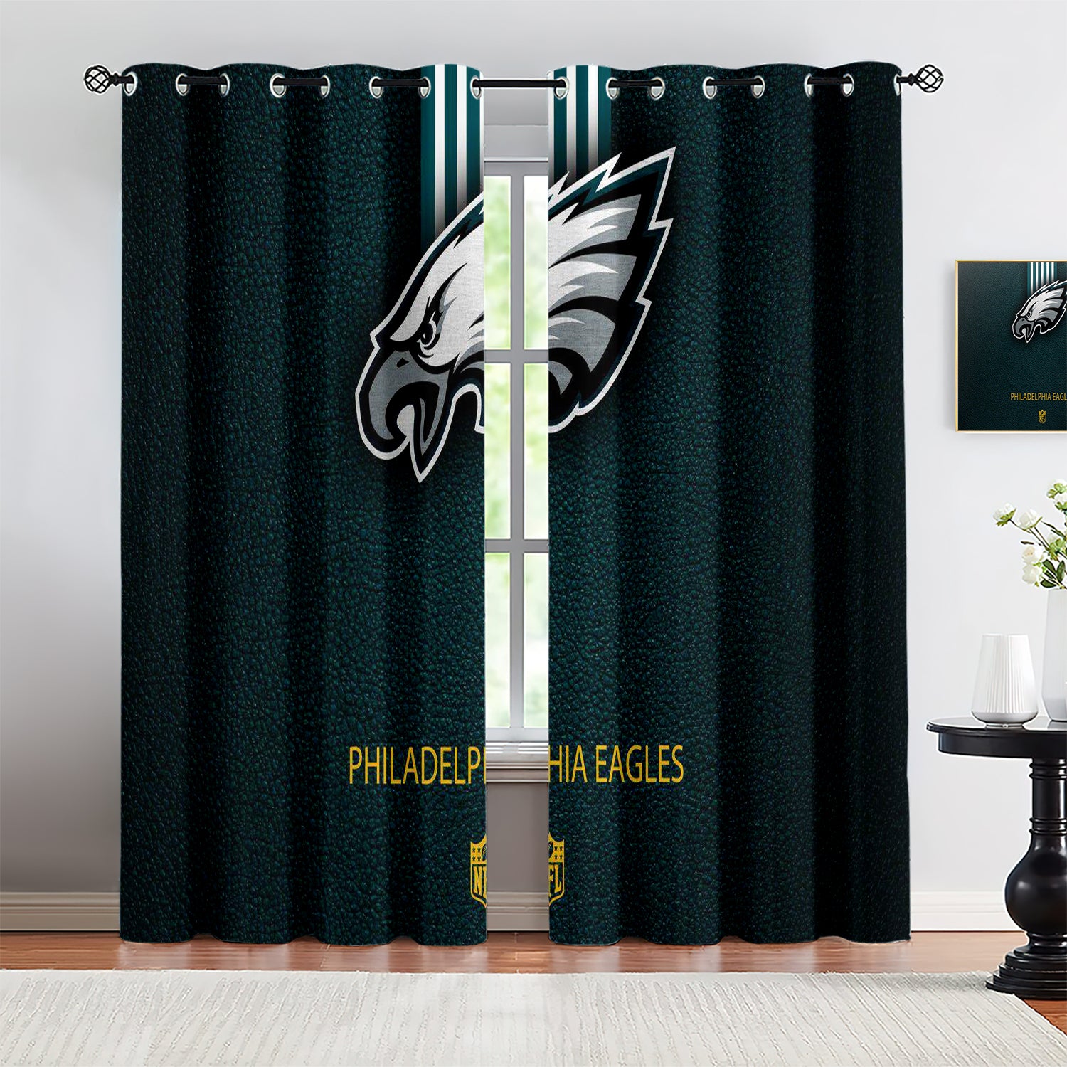 Philadelphia Eagles Blackout Curtains Drapes For Window Treatment Set