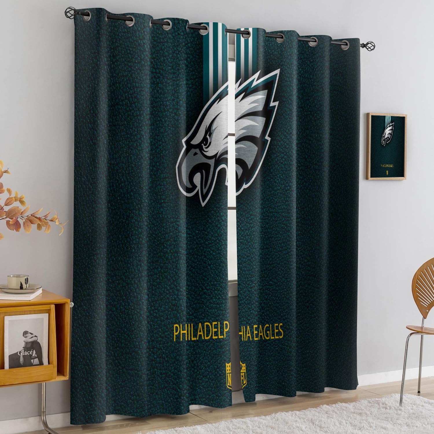 Philadelphia Eagles Blackout Curtains Drapes For Window Treatment Set