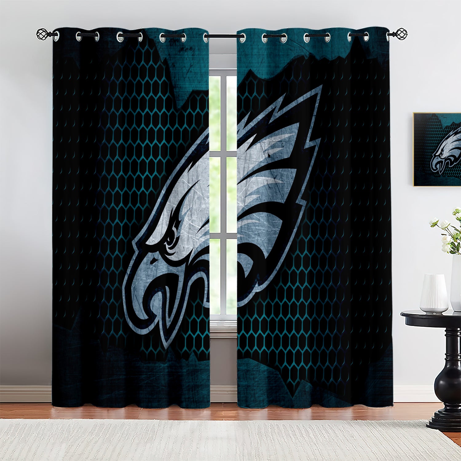 Philadelphia Eagles Blackout Curtains Drapes For Window Treatment Set