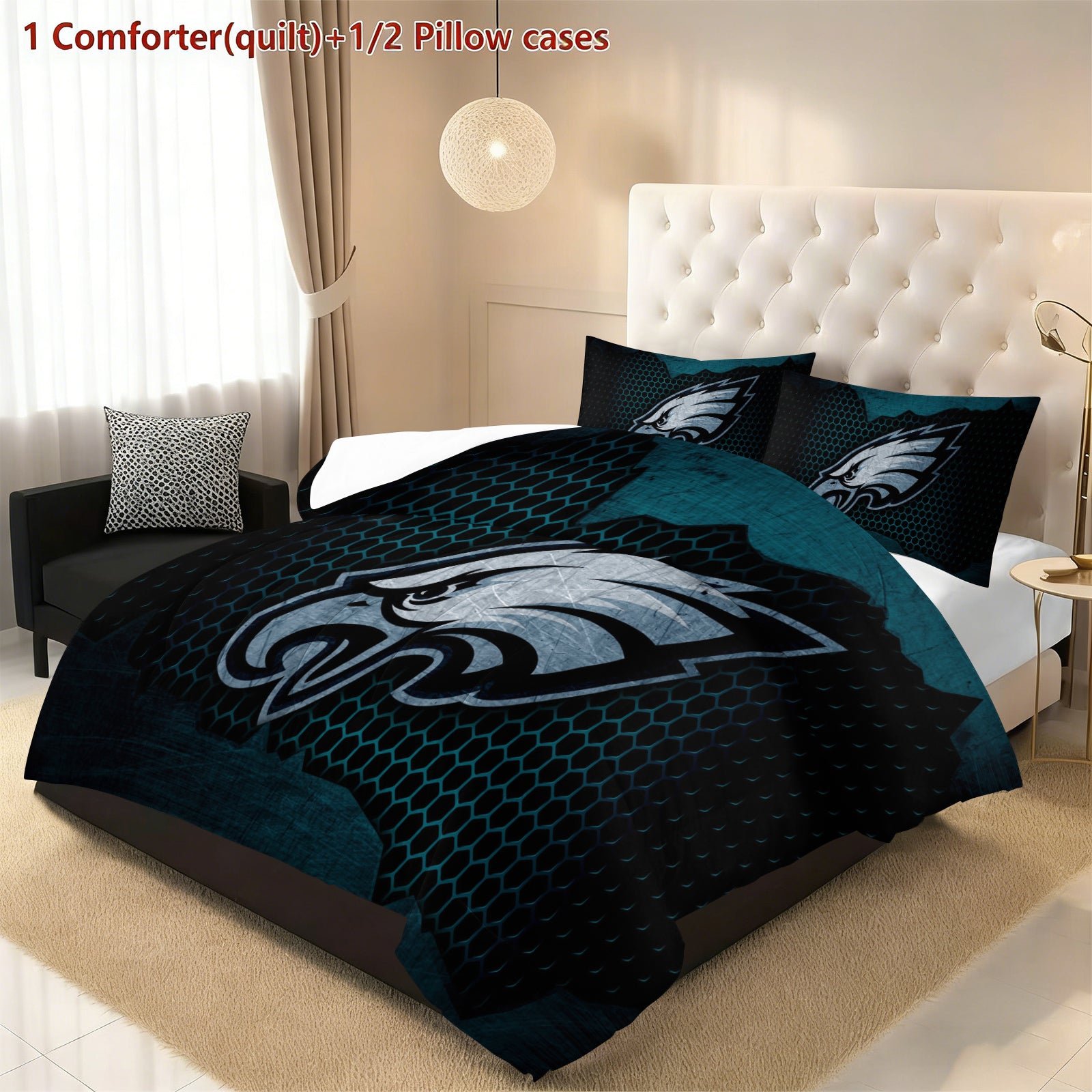 Philadelphia Eagles Comforter Pillowcase Sets Blanket All Season Reversible Quilted Duvet