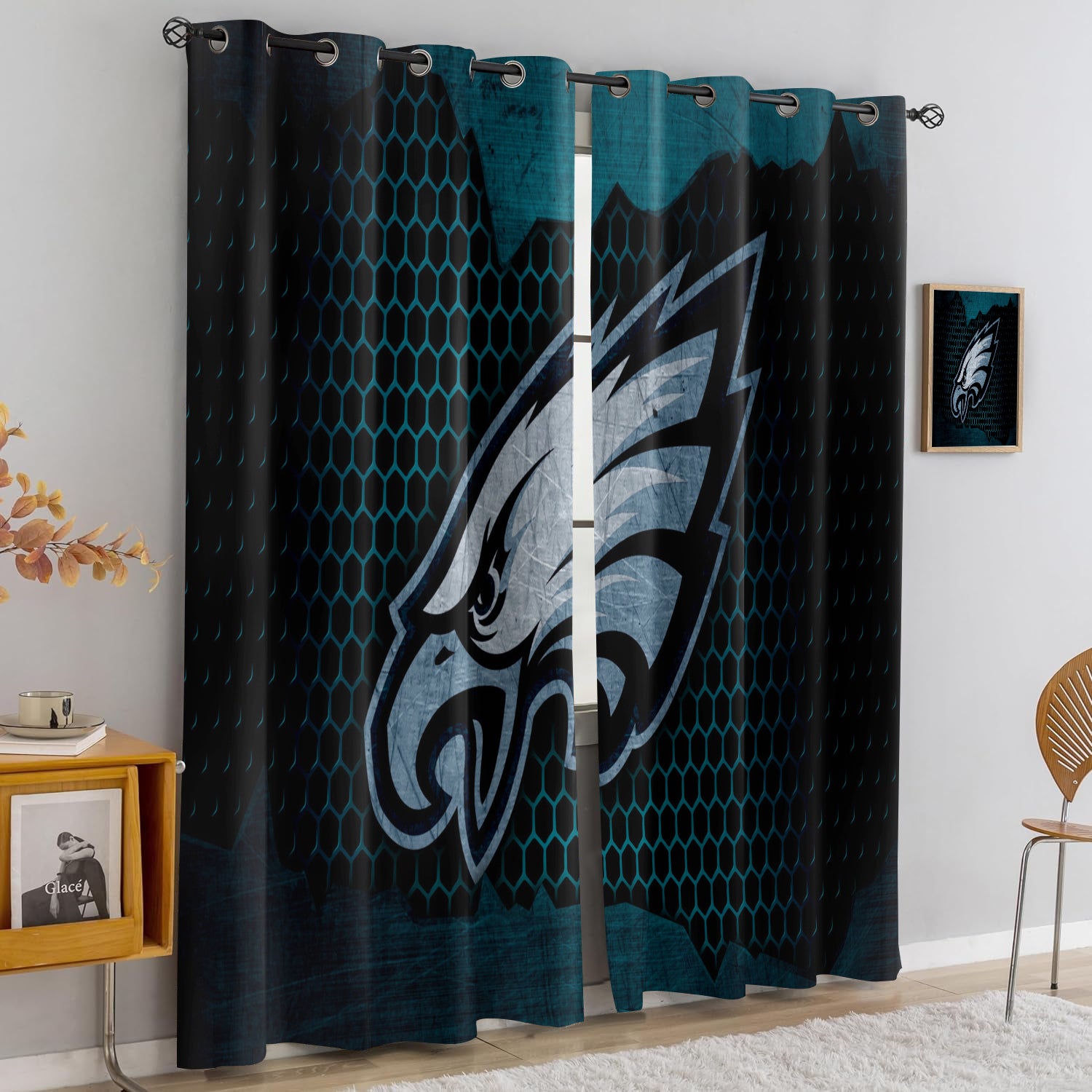 Philadelphia Eagles Blackout Curtains Drapes For Window Treatment Set