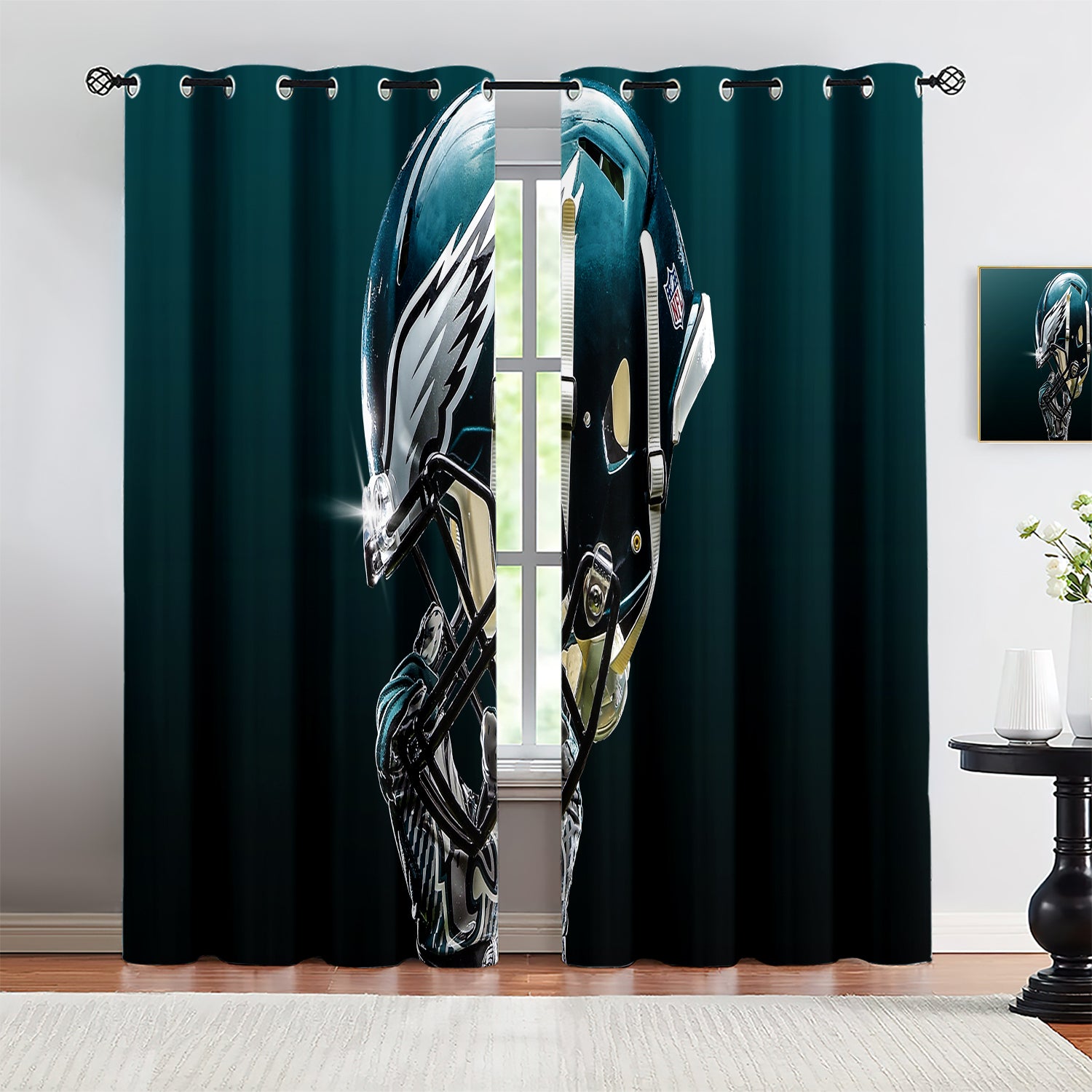 Philadelphia Eagles Blackout Curtains Drapes For Window Treatment Set