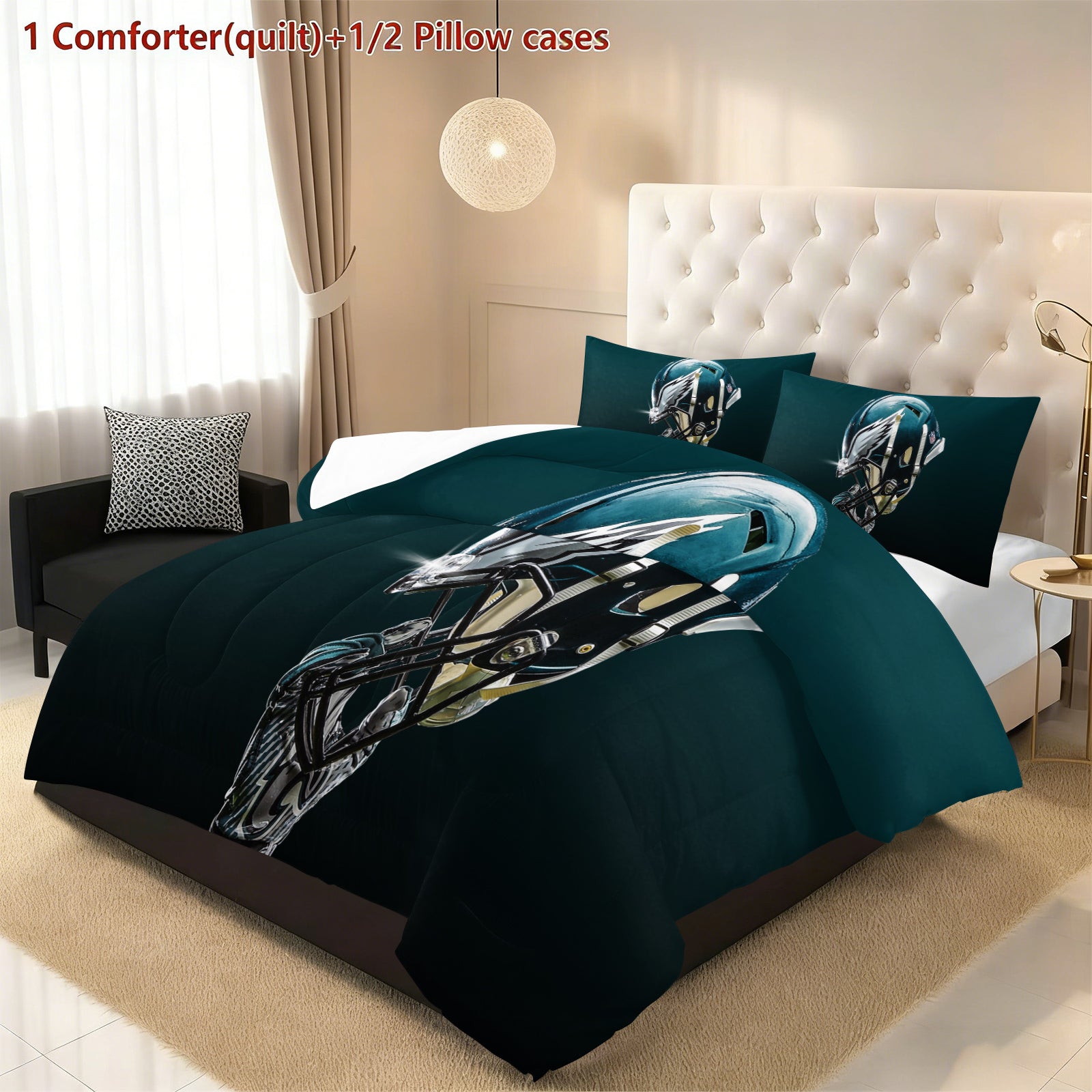 Philadelphia Eagles Comforter Pillowcase Sets Blanket All Season Reversible Quilted Duvet