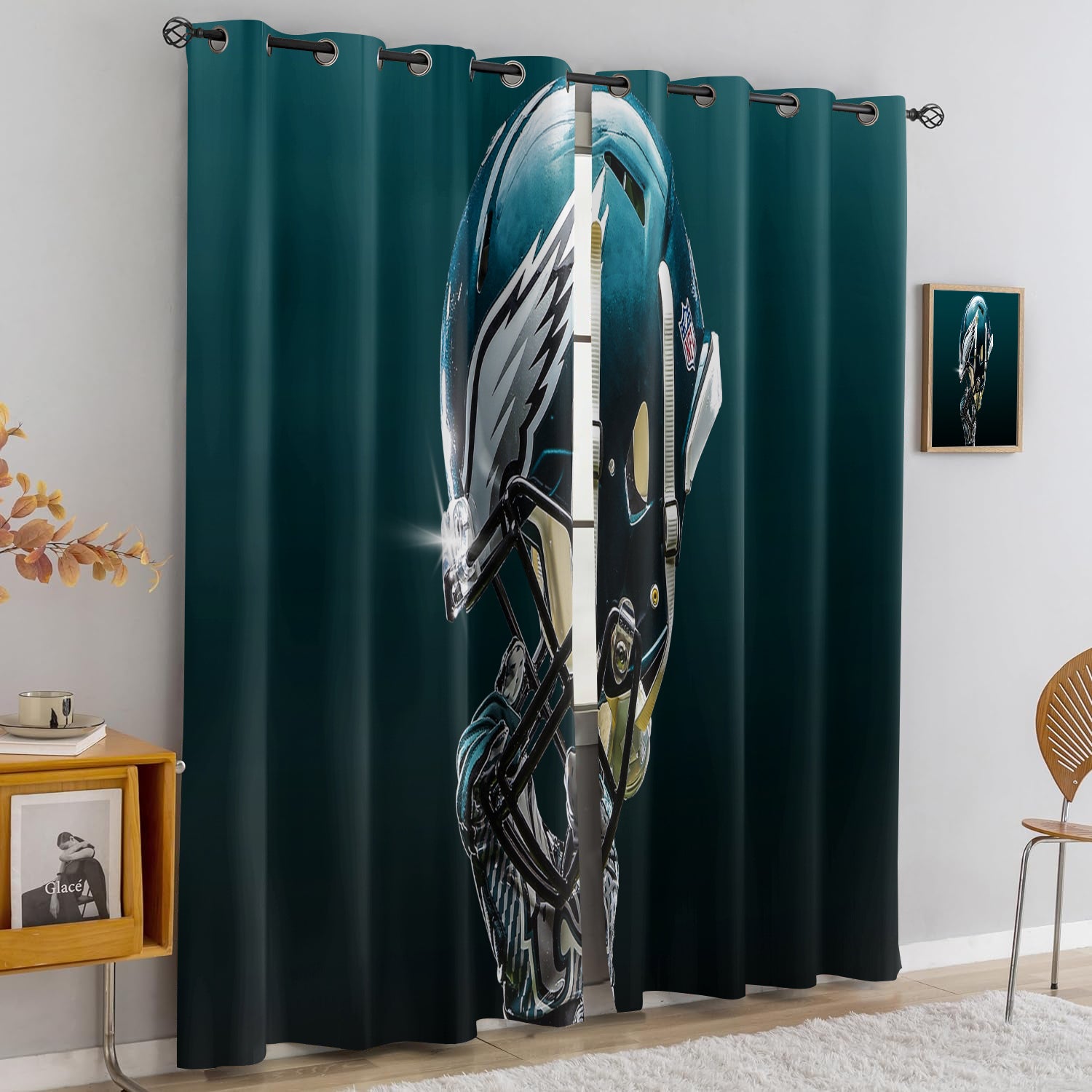 Philadelphia Eagles Blackout Curtains Drapes For Window Treatment Set