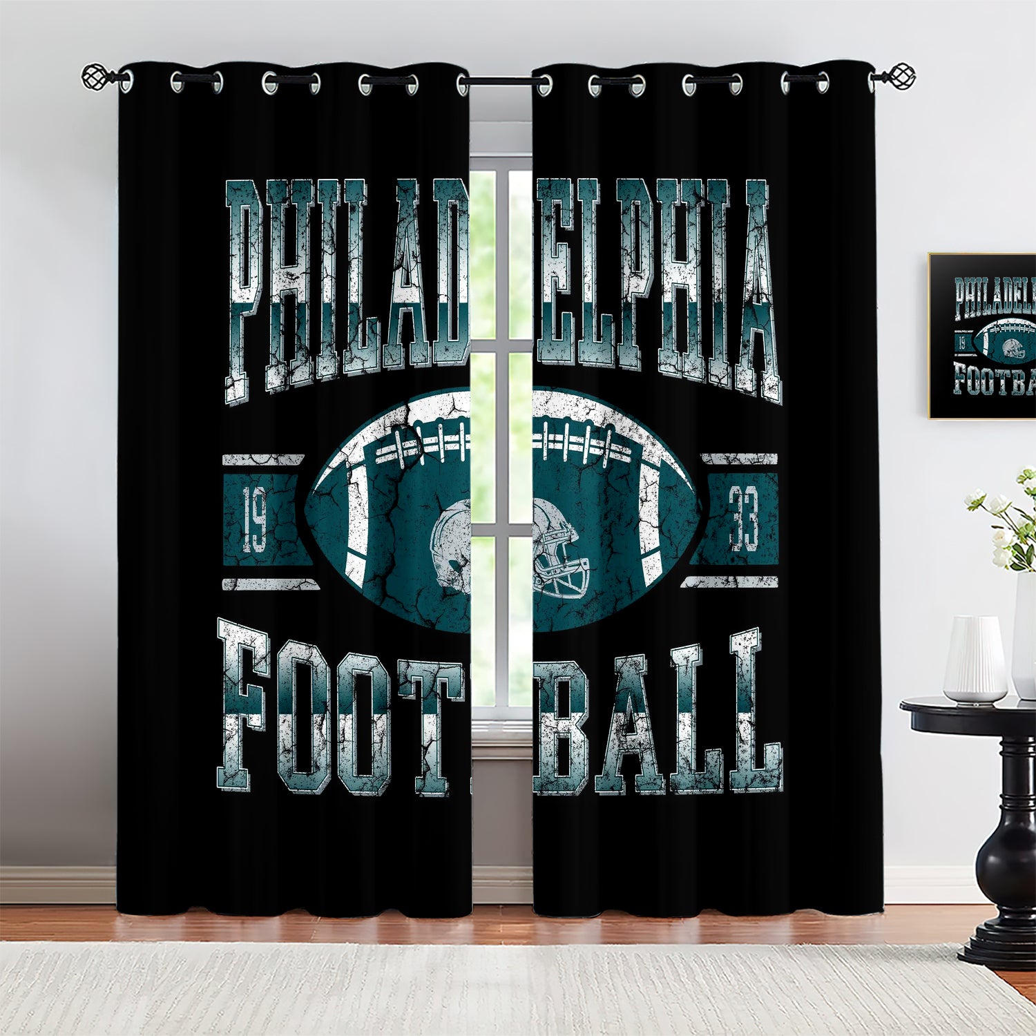 Philadelphia Eagles Blackout Curtains Drapes For Window Treatment Set