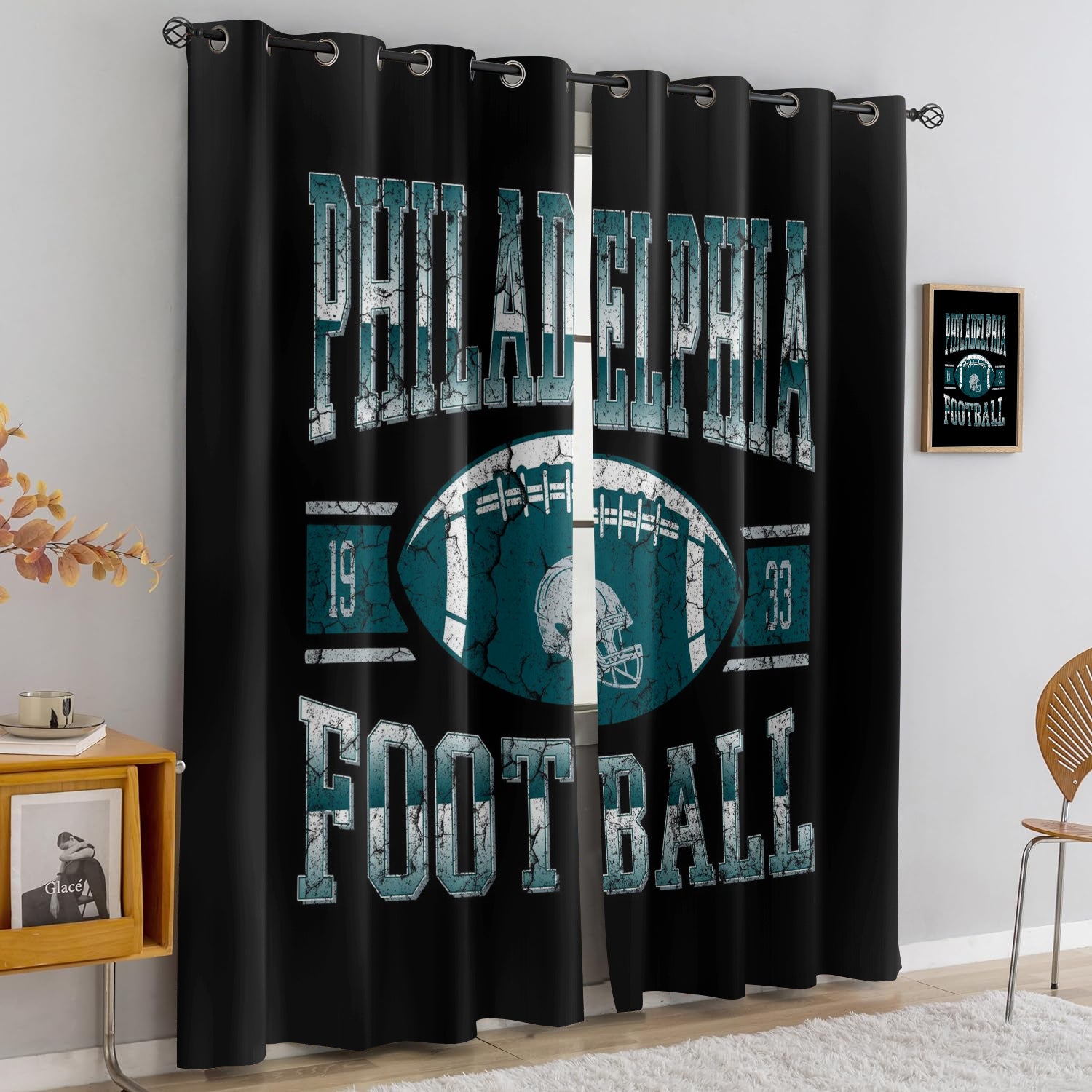 Philadelphia Eagles Blackout Curtains Drapes For Window Treatment Set