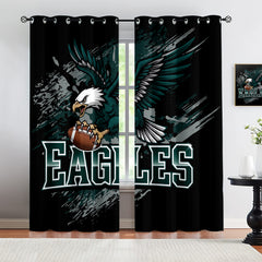 Philadelphia Eagles Blackout Curtains Drapes For Window Treatment Set