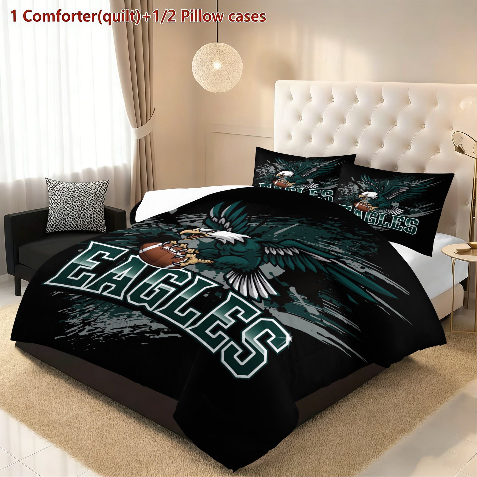Philadelphia Eagles Comforter Pillowcase Sets Blanket All Season Reversible Quilted Duvet