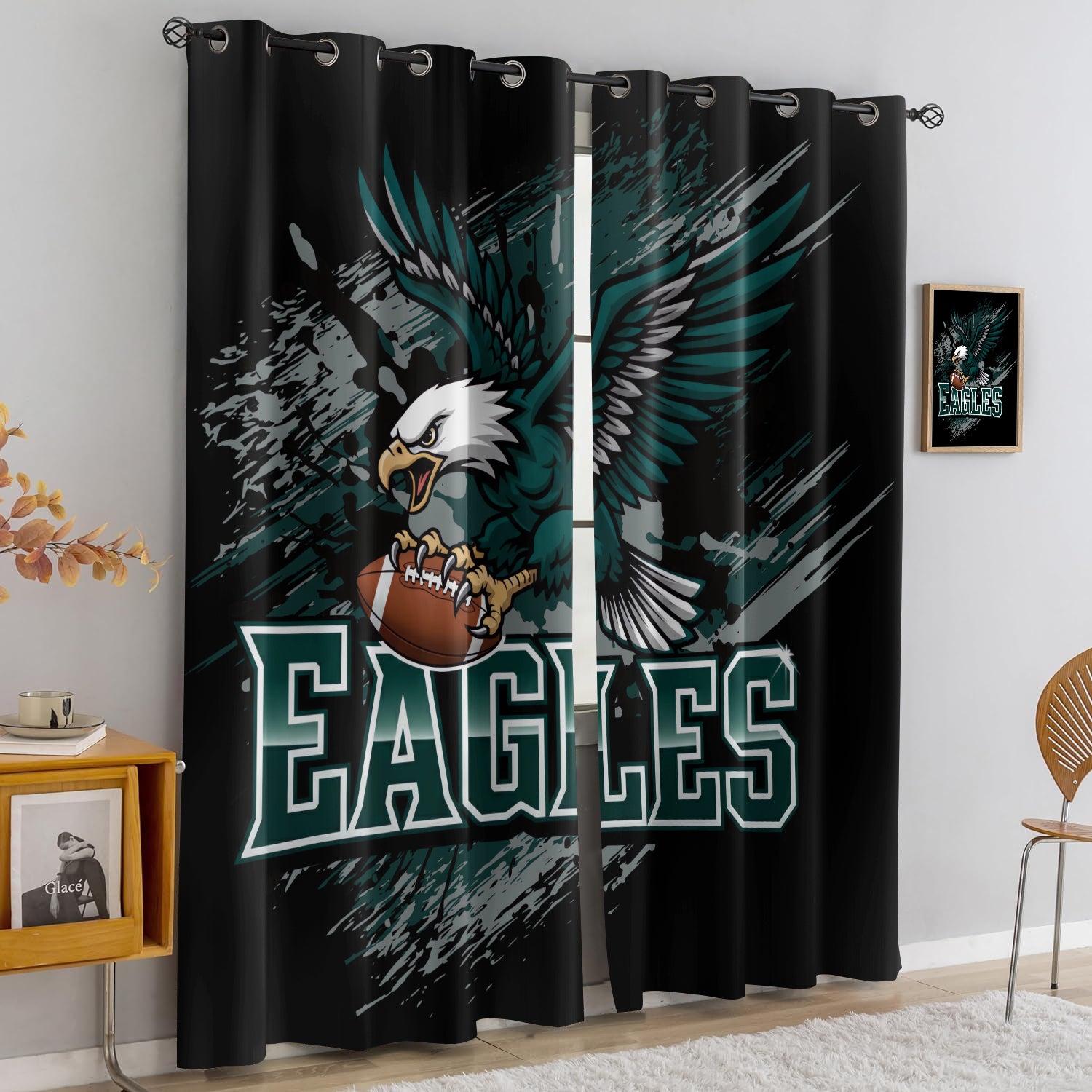 Philadelphia Eagles Blackout Curtains Drapes For Window Treatment Set
