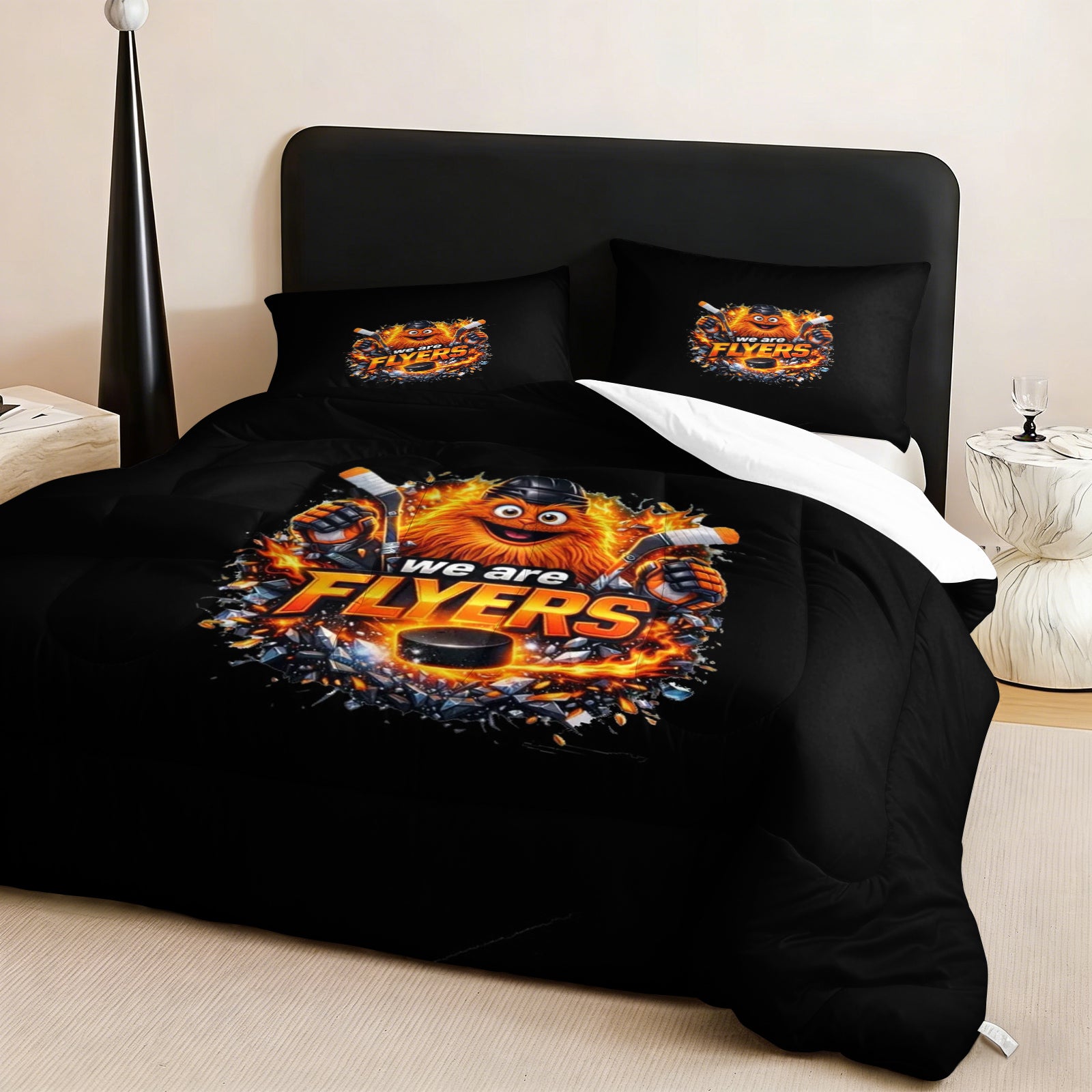Philadelphia Flyers Hockey League Comforter Pillowcase Sets Blanket All Season Reversible Quilted Duvet