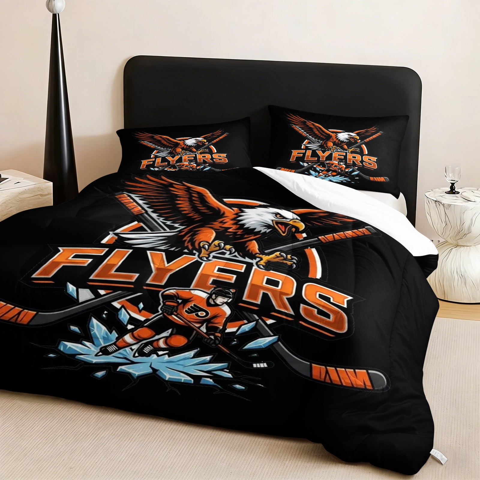 Philadelphia Flyers Hockey League Comforter Pillowcase Sets Blanket All Season Reversible Quilted Duvet