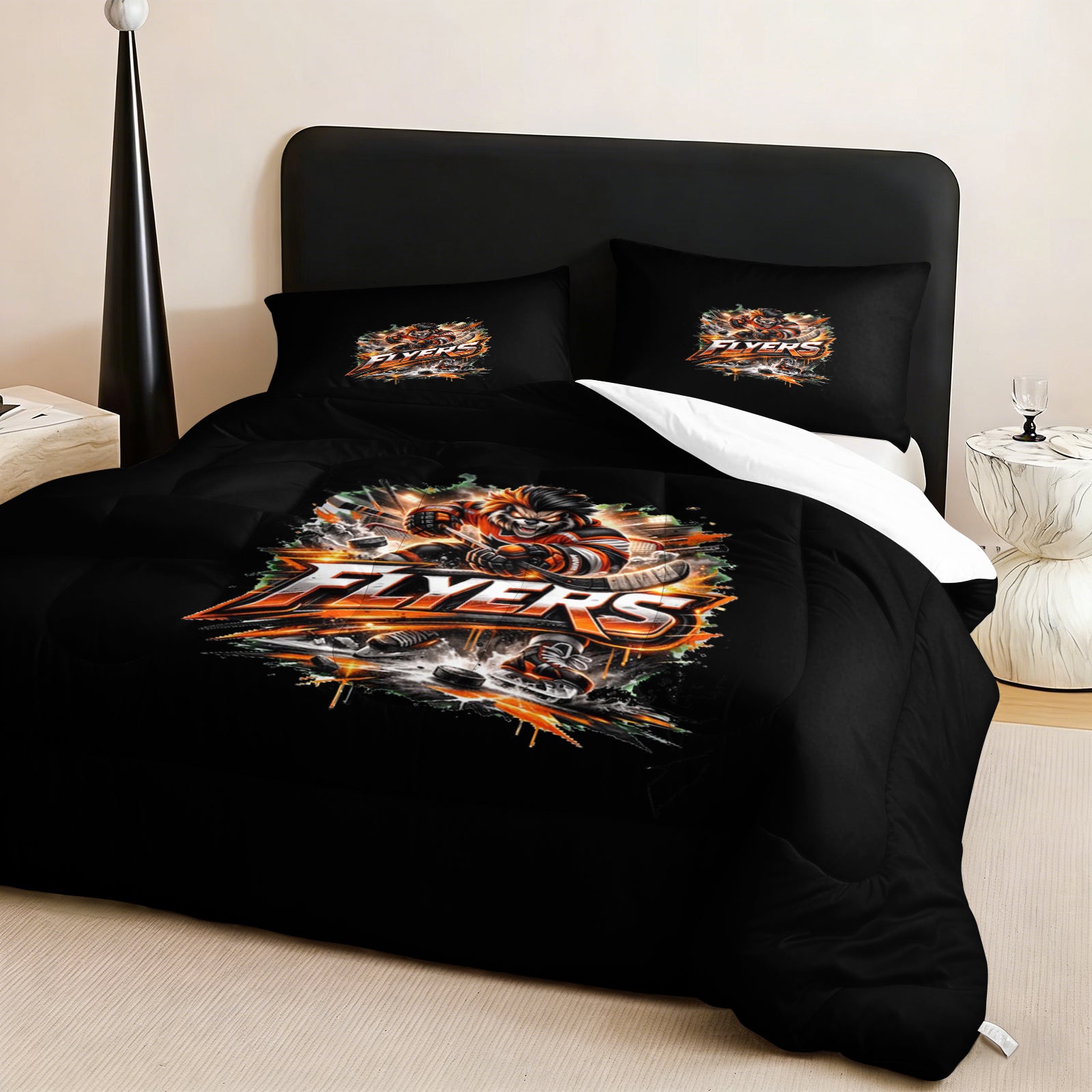 Philadelphia Flyers Hockey League Comforter Pillowcase Sets Blanket All Season Reversible Quilted Duvet