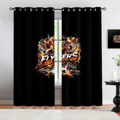 Philadelphia Flyers Blackout Curtains Drapes For Window Treatment Set
