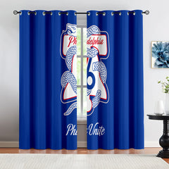 Philadelphia Basketball 76ers Blackout Curtains Drapes For Window Treatment Set