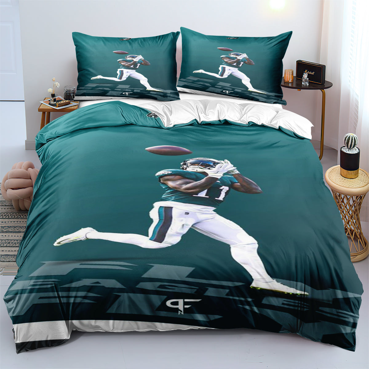 Philadelphia Eagles Football League Duvet Cover Quilt Cover Pillowcase Bedding Set Bedroom Decor