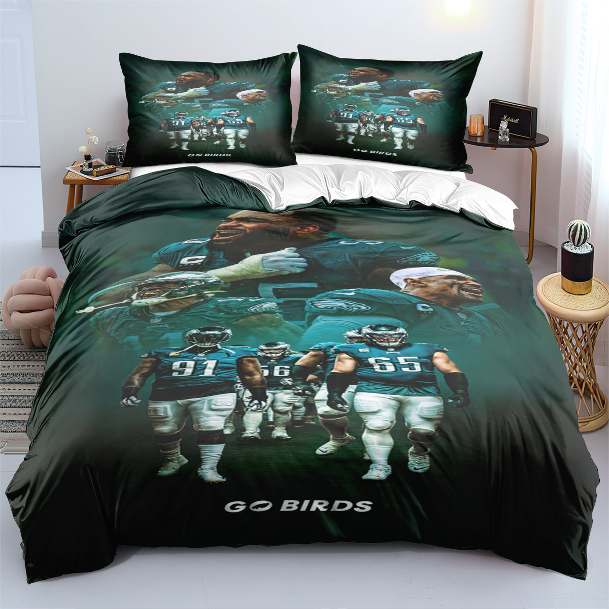 Philadelphia Eagles Football League Duvet Cover Quilt Cover Pillowcase Bedding Set Bedroom Decor