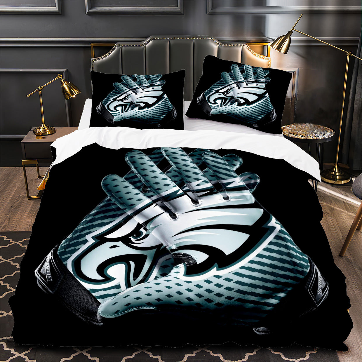 Philadelphia Eagles Football Duvet Cover Quilt Case Pillowcase Bedding Set Without Filler