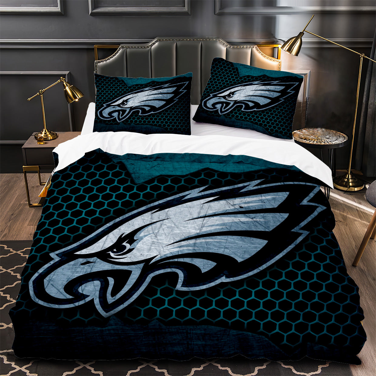 Philadelphia Eagles Football Duvet Cover Quilt Case Pillowcase Bedding Set Without Filler
