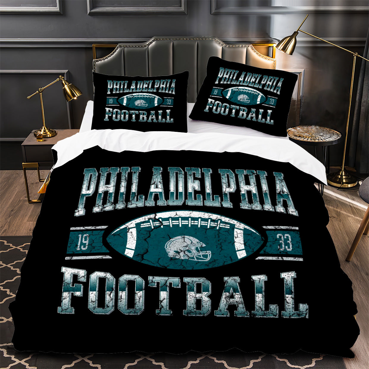 Philadelphia Eagles Football Duvet Cover Quilt Case Pillowcase Bedding Set Without Filler