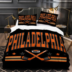 Philadelphia Flyers Hockey Duvet Cover Quilt Case Pillowcase Bedding Set Without Filler