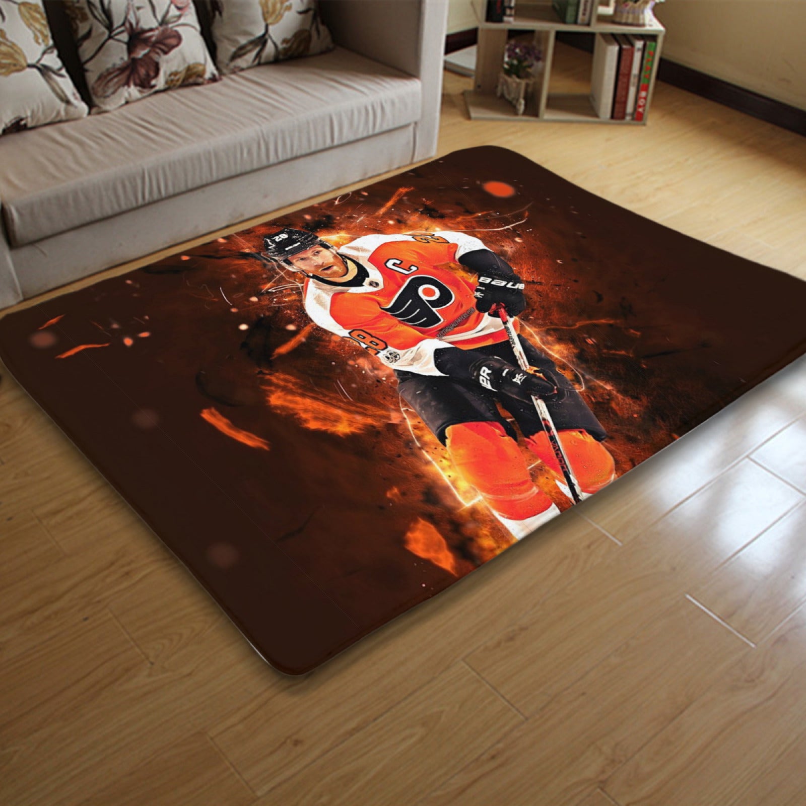 Philadelphia Flyers Hockey League Carpet Living Room Bedroom Mats Kitchen Bathroom Rugs