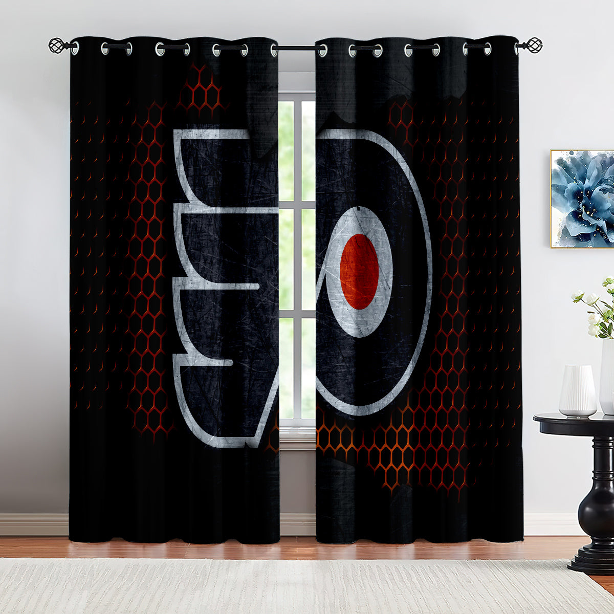 Philadelphia Flyers Hockey League Blackout Curtains Drapes For Window Treatment Set