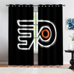 Philadelphia Flyers Hockey League Blackout Curtains Drapes For Window Treatment Set