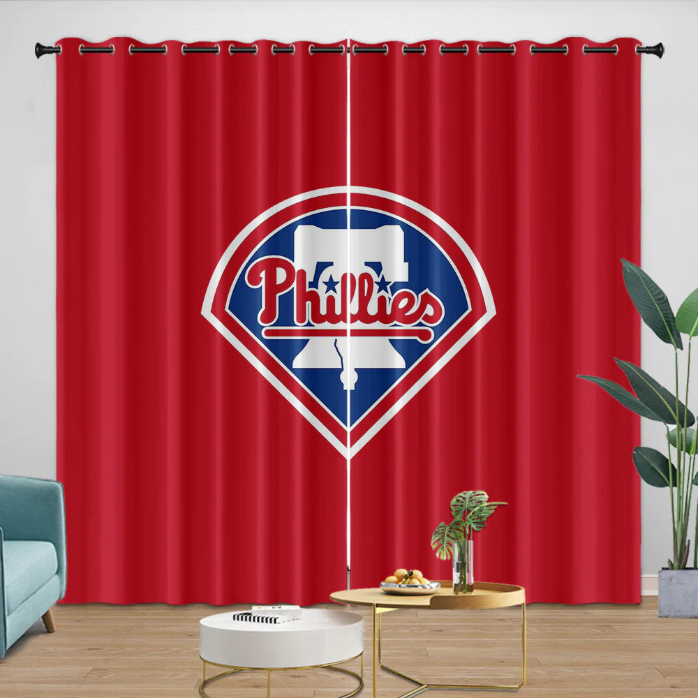 Philadelphia Phillies Blackout Curtain for Living Room Bedroom Window Treatment