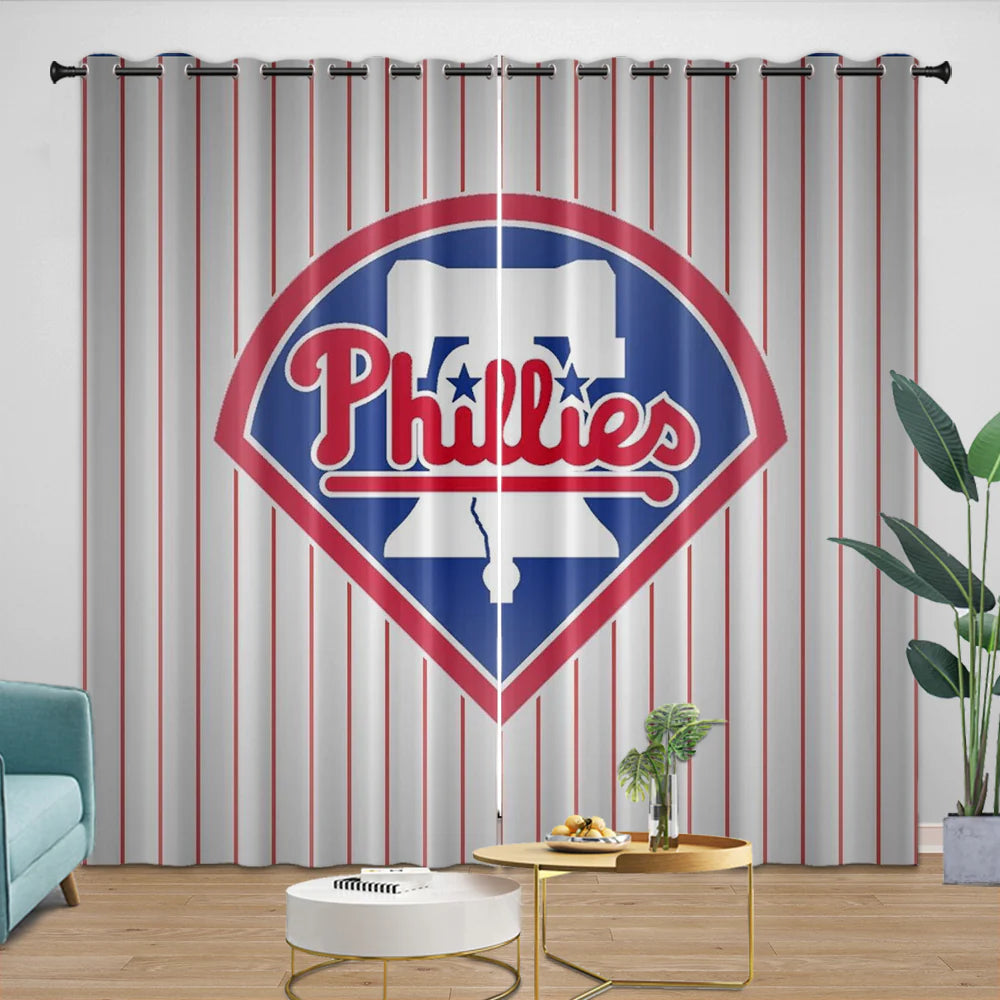 Philadelphia Phillies Blackout Curtain for Living Room Bedroom Window Treatment