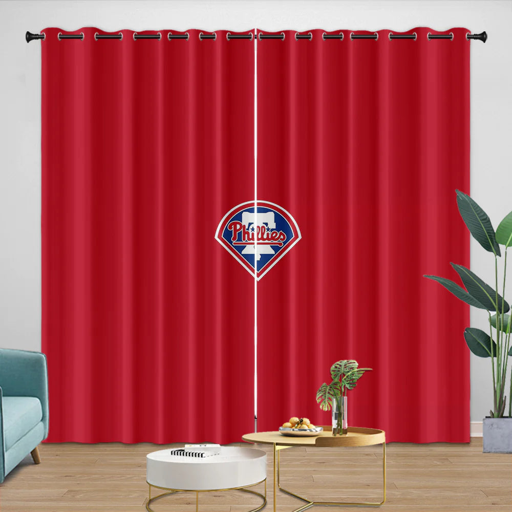 Philadelphia Phillies Blackout Curtain for Living Room Bedroom Window Treatment