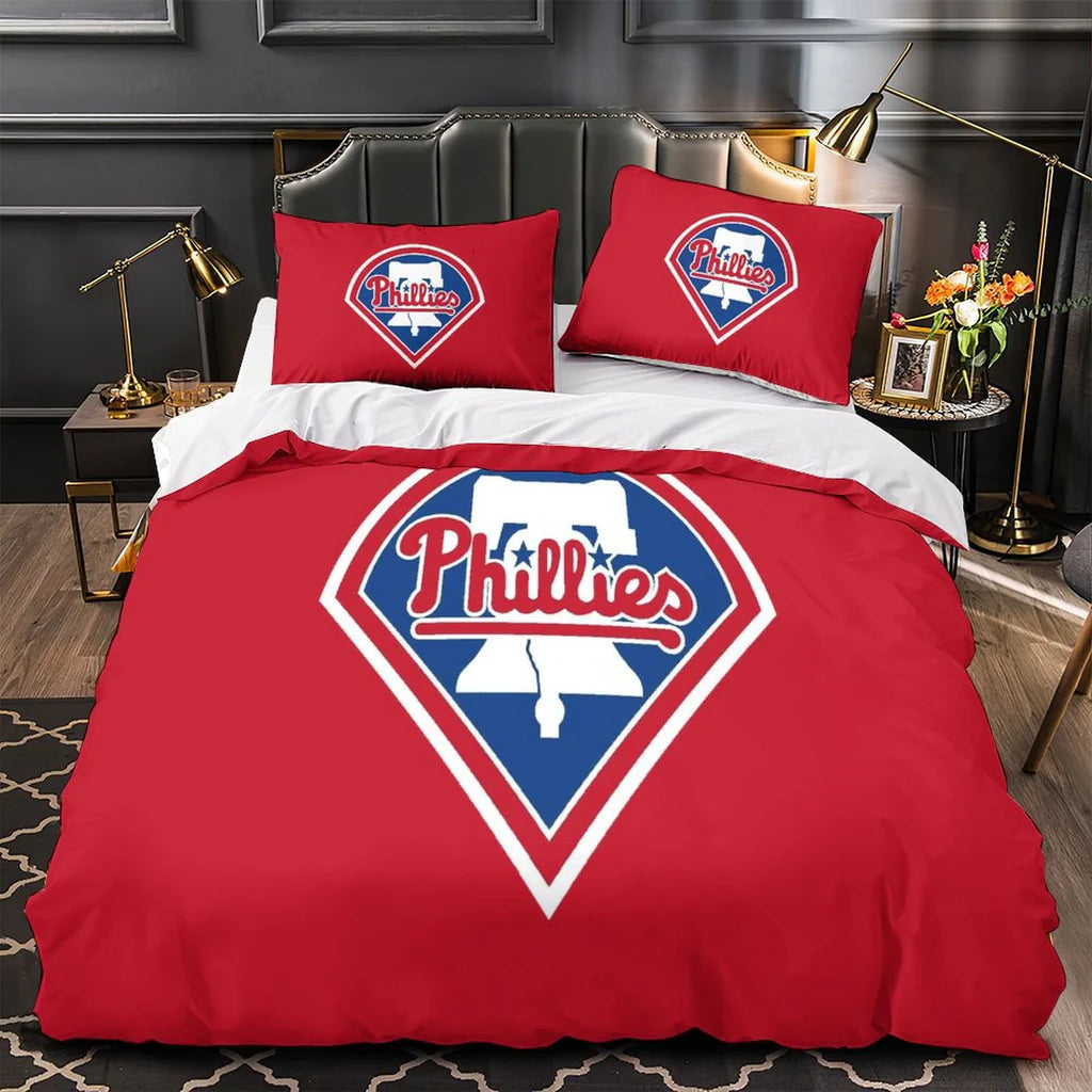 Philadelphia Phillies Duvet Cover Quilt Case Pillowcase Bedding Set Without Filler