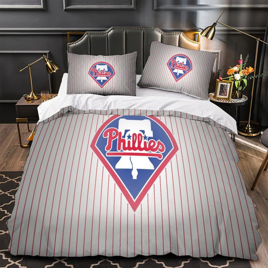 Philadelphia Phillies Duvet Cover Quilt Case Pillowcase Bedding Set Without Filler