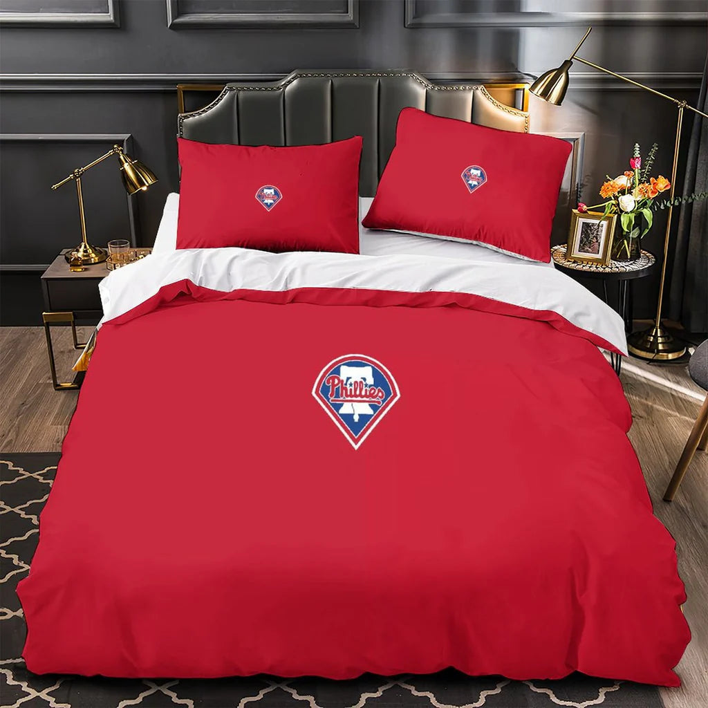 Philadelphia Phillies Duvet Cover Quilt Case Pillowcase Bedding Set Without Filler