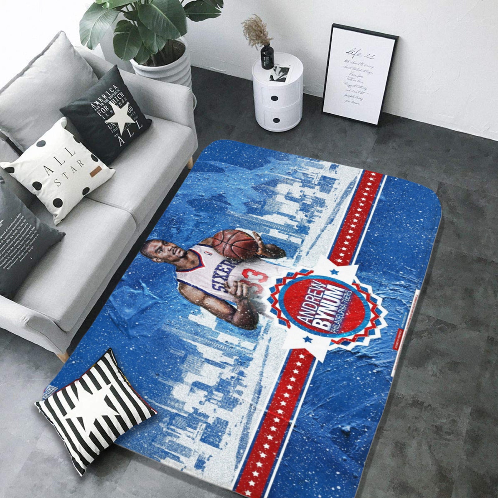 Philadelphia Basketball 76ers Carpet Living Room Bedroom Mats Kitchen Bathroom Rug
