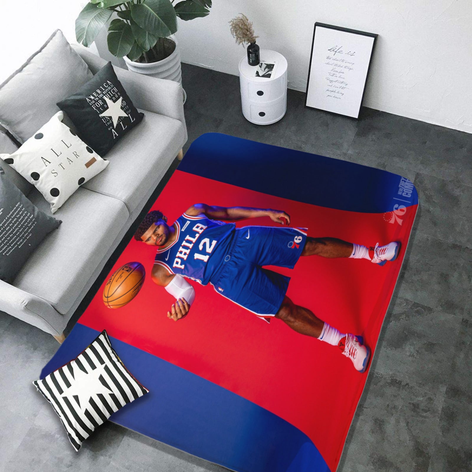 Philadelphia Basketball 76ers Carpet Living Room Bedroom Mats Kitchen Bathroom Rug