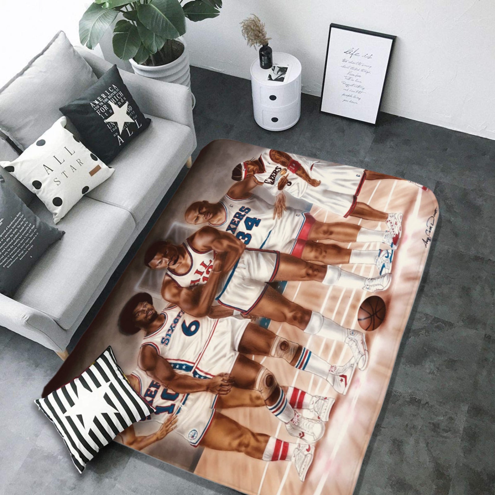 Philadelphia Basketball 76ers Carpet Living Room Bedroom Mats Kitchen Bathroom Rug