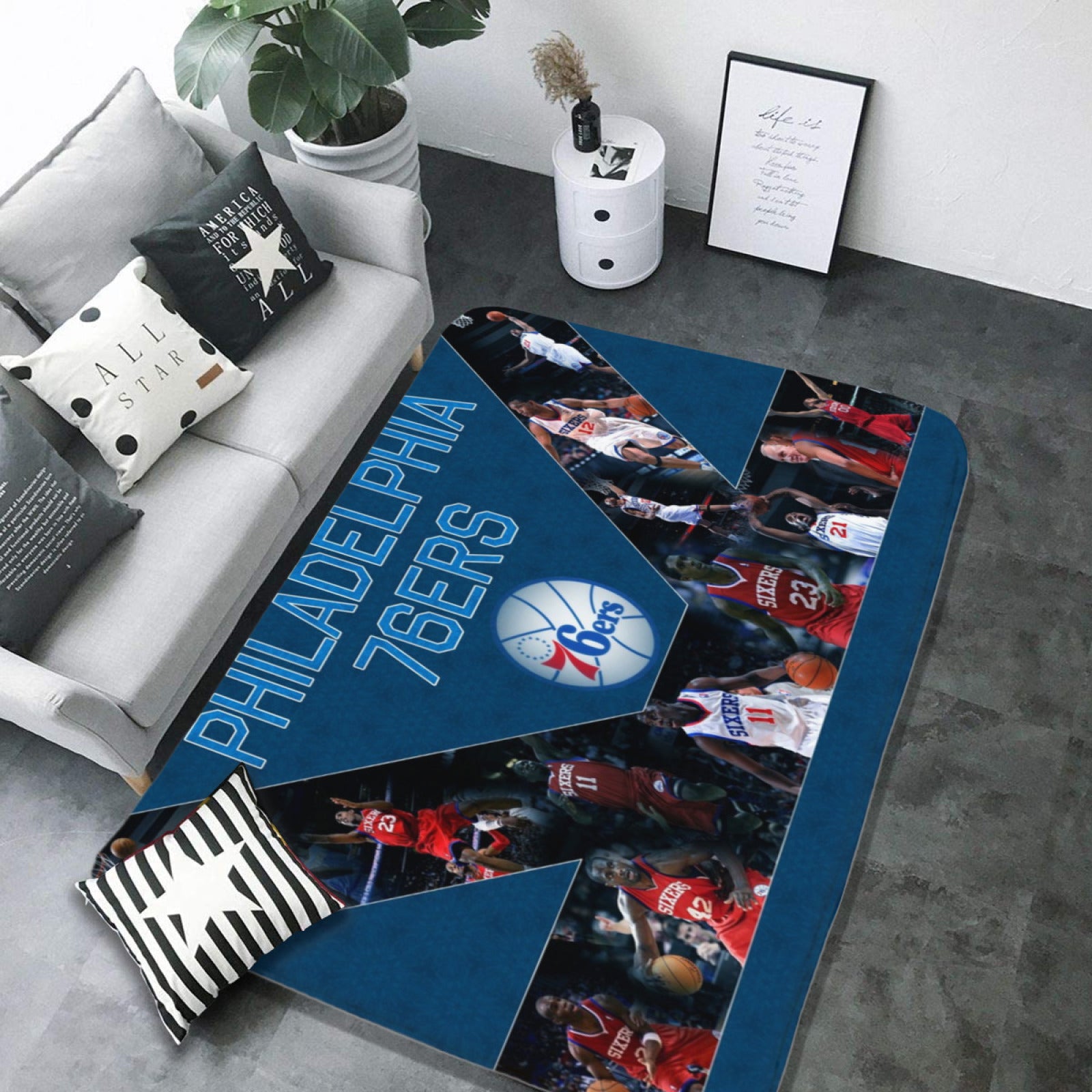 Philadelphia Basketball 76ers Carpet Living Room Bedroom Mats Kitchen Bathroom Rug