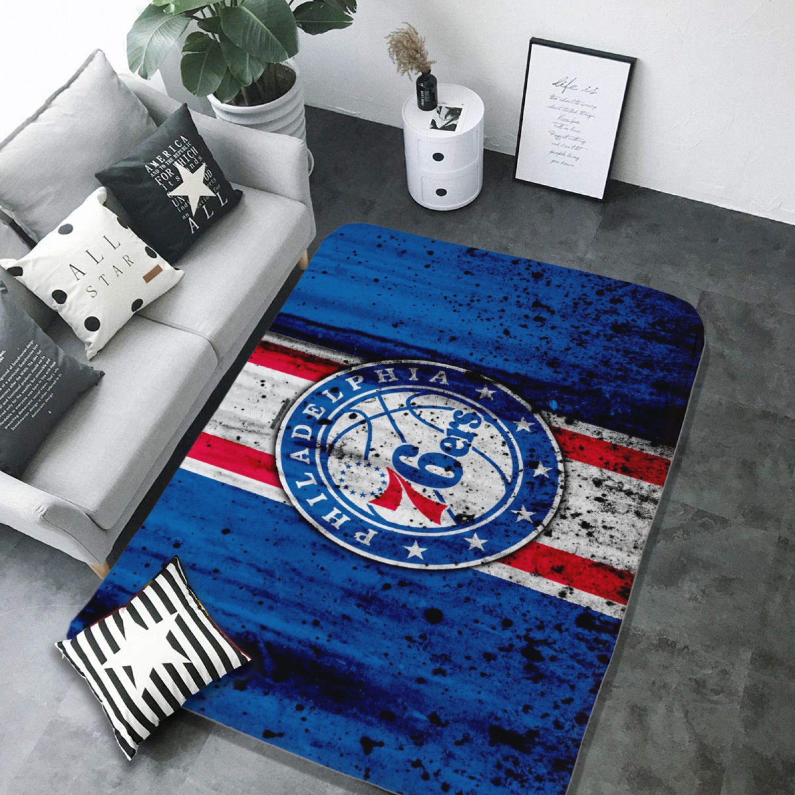 Philadelphia Basketball 76ers Carpet Living Room Bedroom Mats Kitchen Bathroom Rug