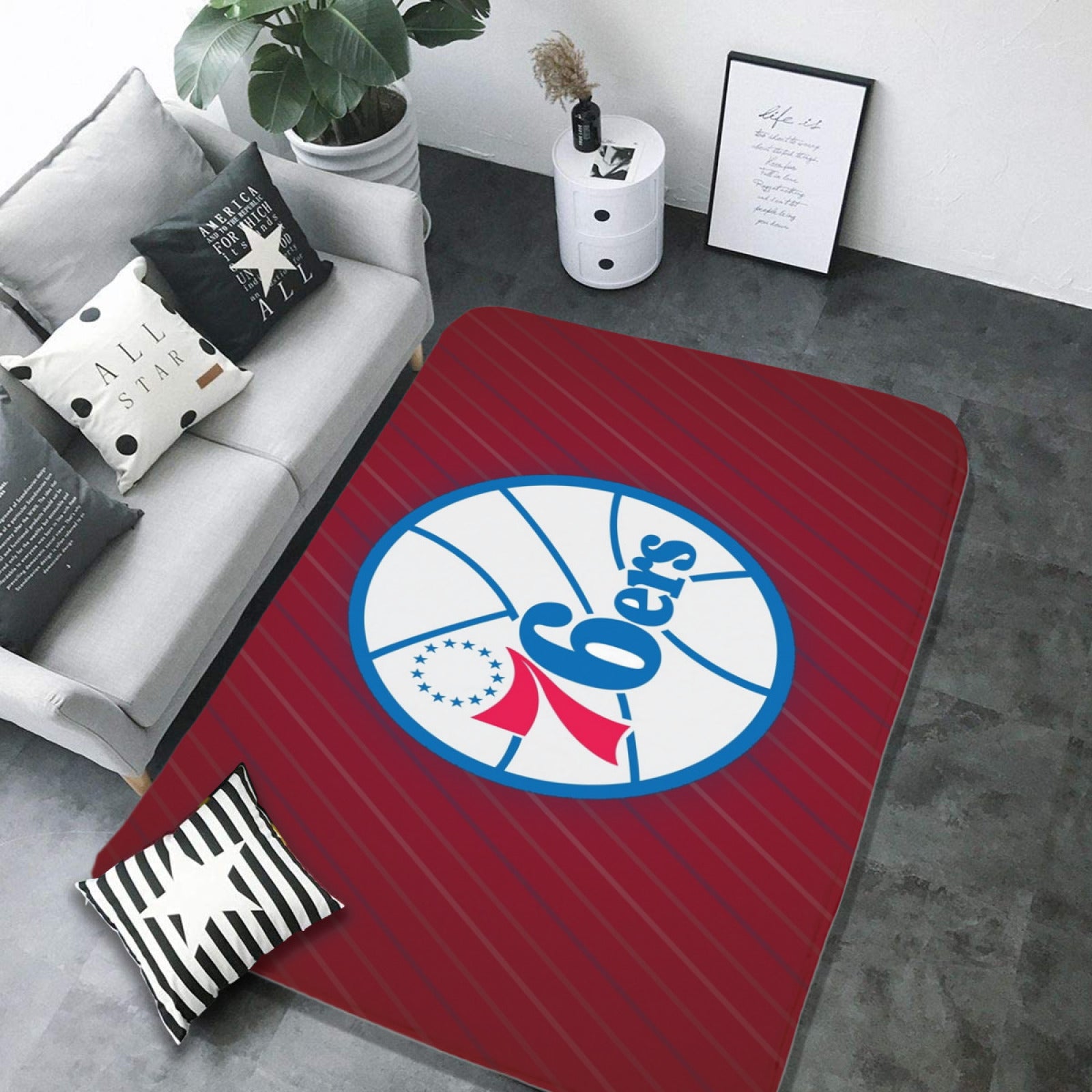 Philadelphia Basketball 76ers Carpet Living Room Bedroom Mats Kitchen Bathroom Rug